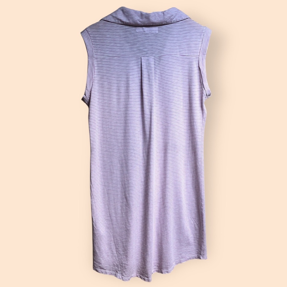 Carve Designs Organic Cotton Lavender Striped Sleeveless T-shirt Dress Women’s M - Picture 8 of 11